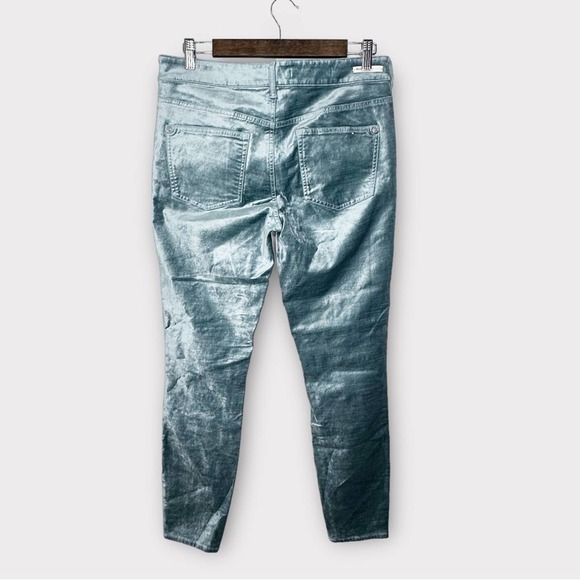 Anthropologie Pilcro & the Letterpress Teal High Rise Skinny Velvet Pants -Sz 29 - Picture 7 of 13